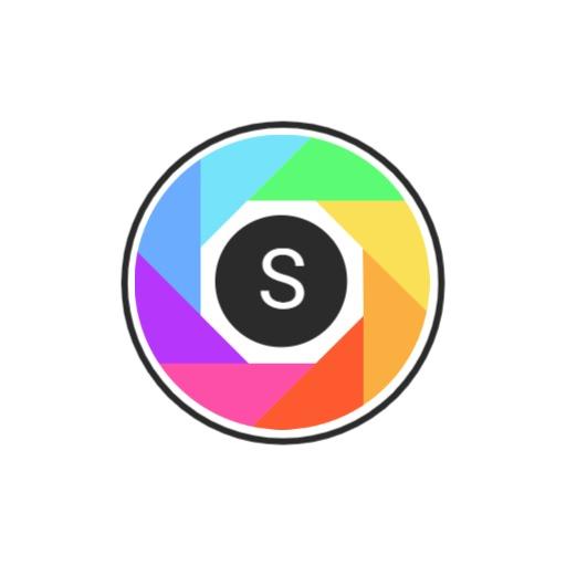 Vibrant Multi-Colored Camera Lens Design for Photography Logo Template