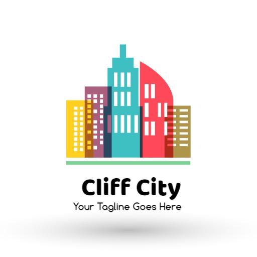 Vibrant Multi-Colored City Skyline Displaying Urban Life Logo Template