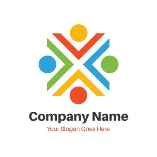 Vibrant Multi-Colored Design Representing Team Collaboration Logo Template