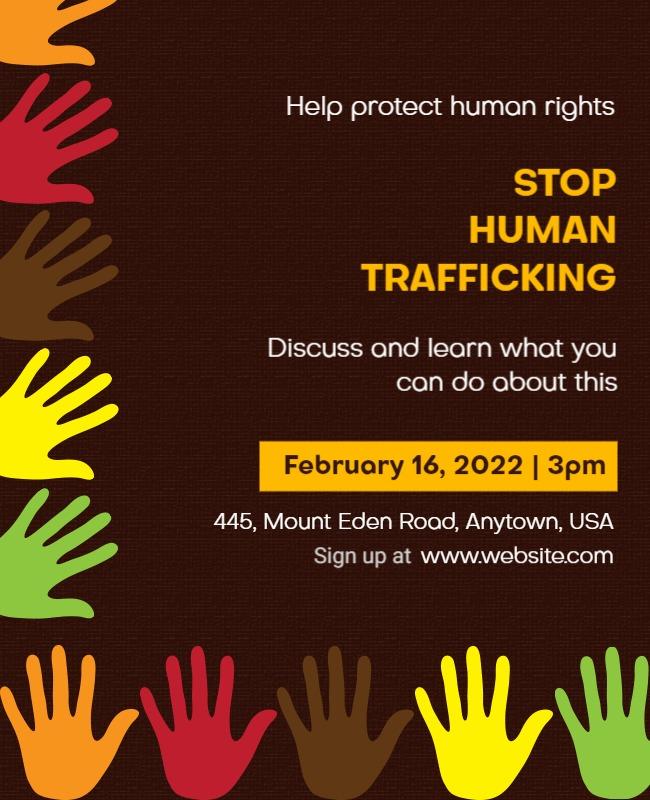 Vibrant Multi-Colored Human Rights Awareness Poster Template