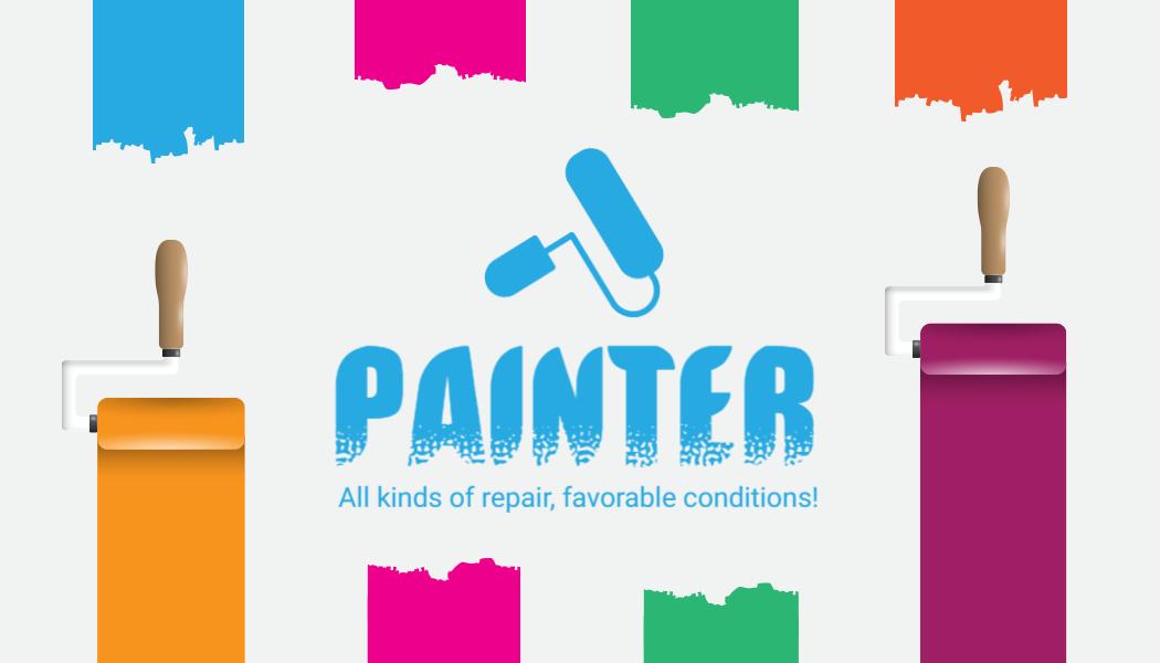 Vibrant Multi-Colored Painter Service Business Card Template