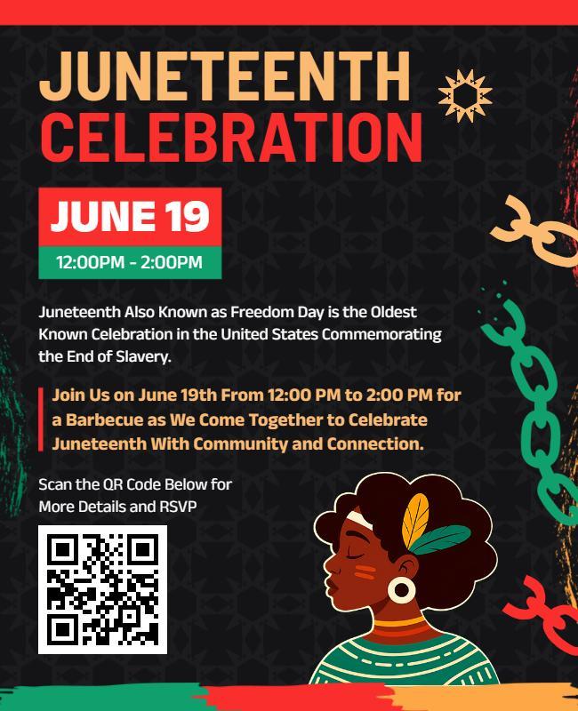 Vibrant Multicolor Juneteenth Celebration Event Poster Template
