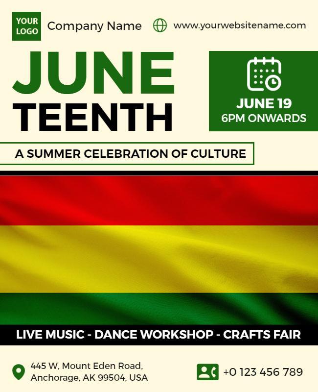Vibrant Multicolored Celebration of Juneteenth Poster Template