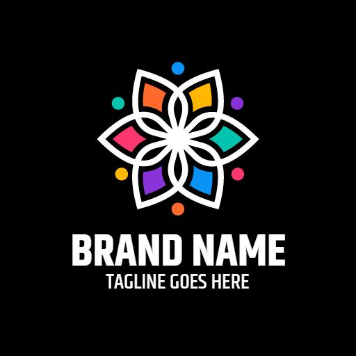 Vibrant Multicolored Flower Design Representing LGBT Community Logo Template