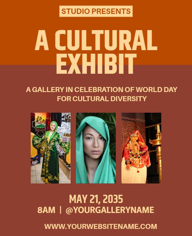 Vibrant Multicultural Art Gallery Exhibit Poster Template