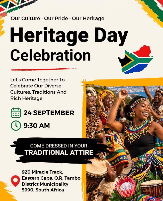 Vibrant Multicultural Heritage Day Celebration Event Flyer Template