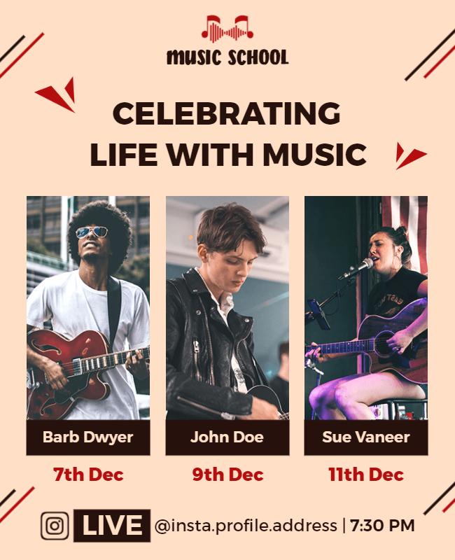 Vibrant Music Celebration Live Performance Poster Template