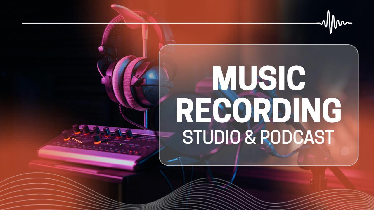 Vibrant Music Recording Studio Podcast YouTube Thumbnail Template