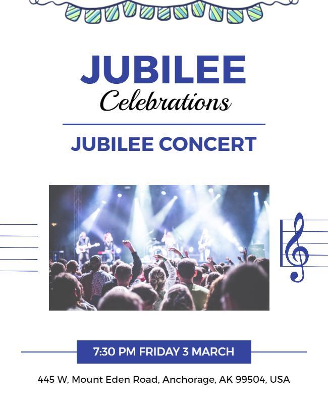 Vibrant Music Theme Jubilee Celebration Concert Poster Template