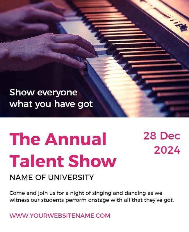 Vibrant Musical Talent Show Featuring Student Performances Poster Template
