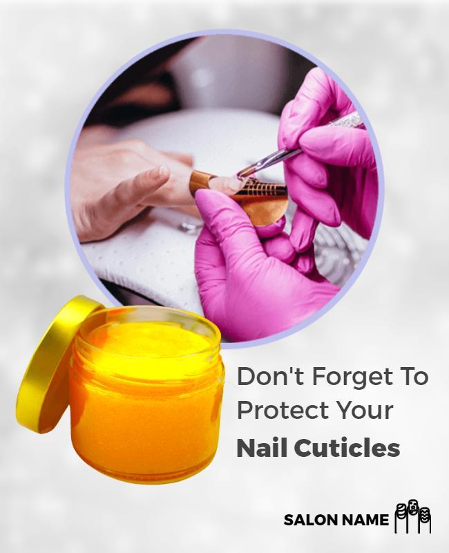 Vibrant Nail Care Focus on Cuticle Protection Poster Template