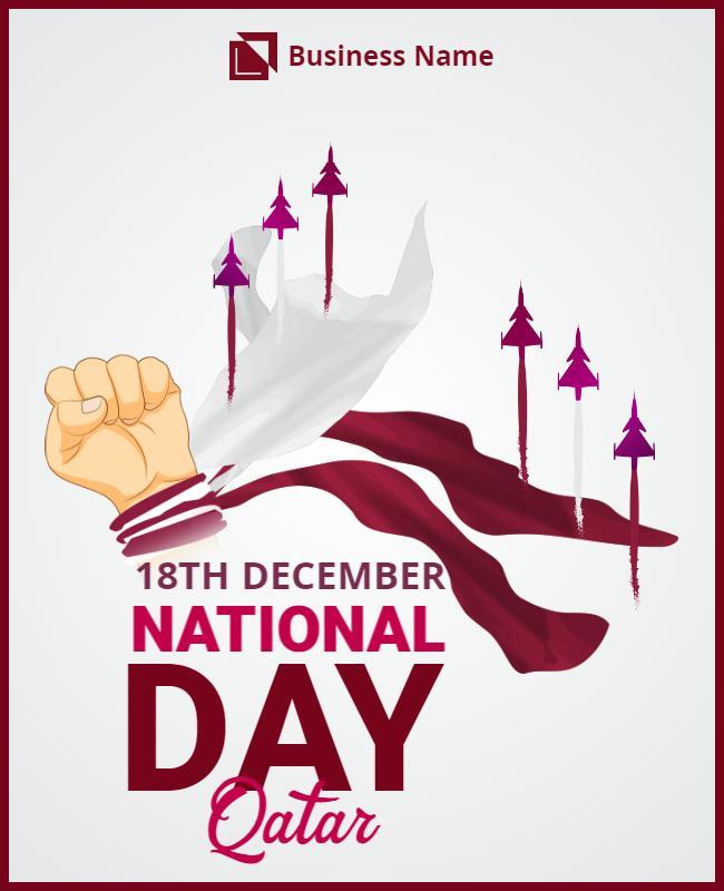 Vibrant National Day Celebration in Qatar Poster Template