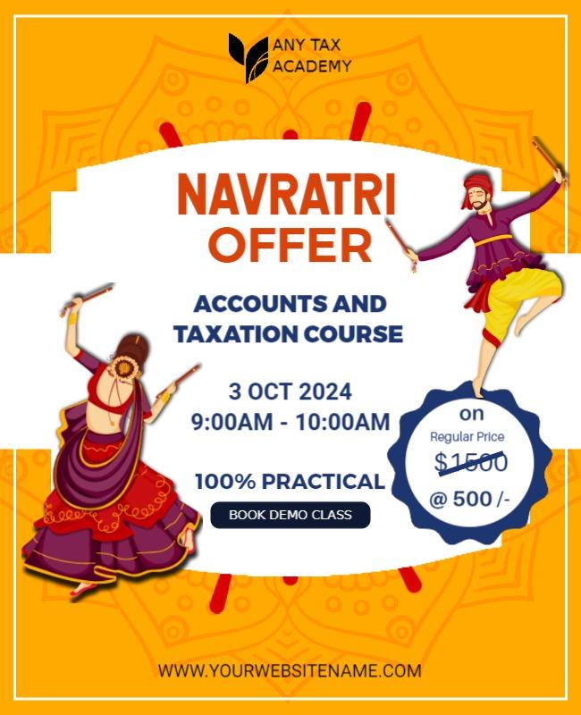 Vibrant Navratri Festival Offers Accounts Course Poster Template
