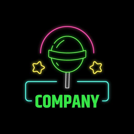 Vibrant Neon Candy Themed Logo Design for Your Company Logo Template
