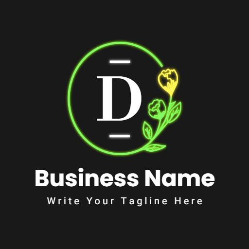 Vibrant Neon Floral Elements for Modern Logo Design Logo Template