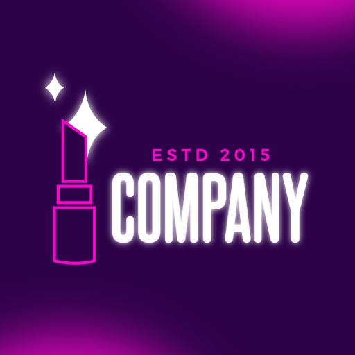 Vibrant Neon Glamour with Lipstick Design for Beauty Logo Template