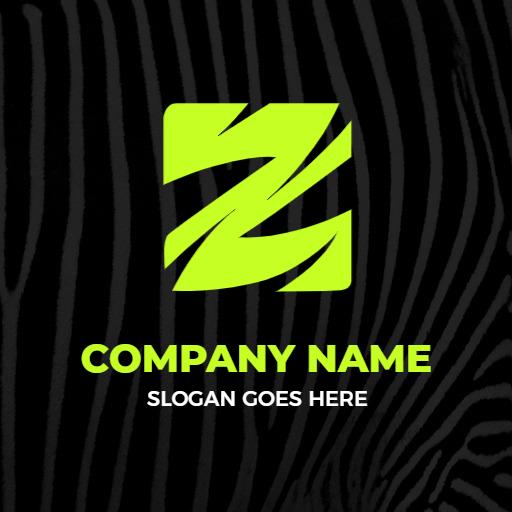 Vibrant Neon Green Z Letter Design for Modern Branding Logo Template