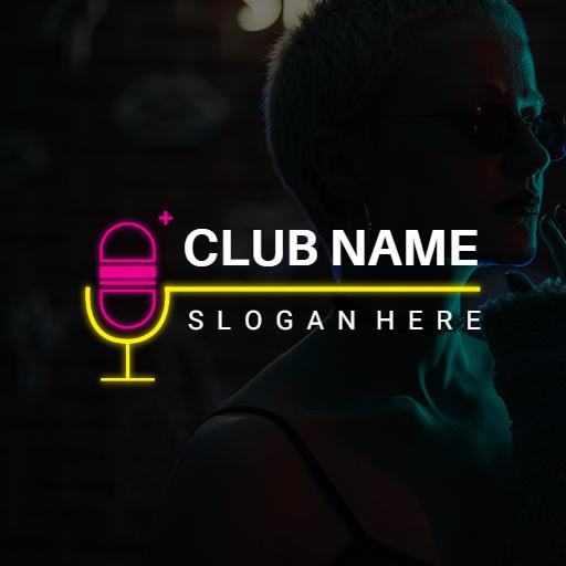 Vibrant Neon Light Design Representing Nightclub Experience Logo Template
