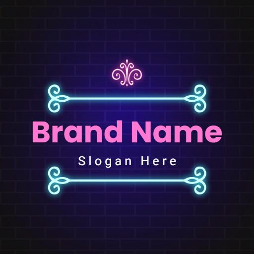 Vibrant Neon Lighting Displaying Brand Identity Logo Template
