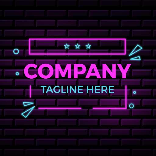 Vibrant Neon Pink and Blue Design Perfect for Events Logo Template
