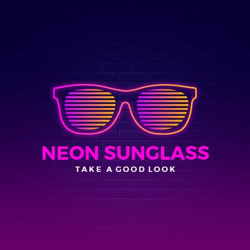 Vibrant Neon Sunglasses Design for Stylish Optical Logo Template