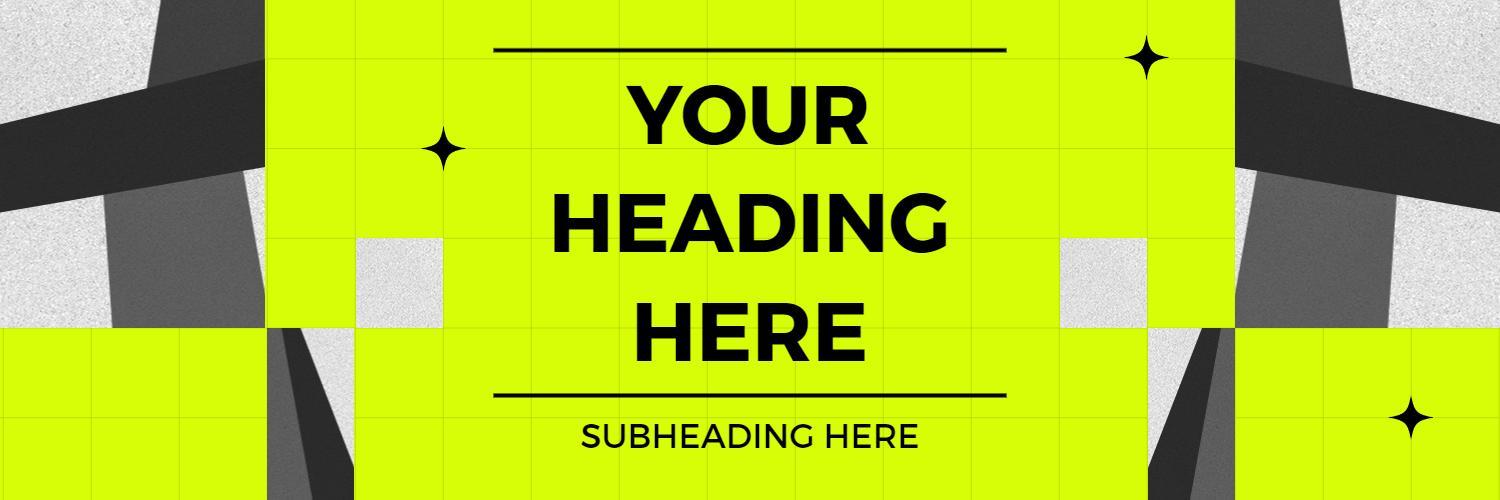 Vibrant Neon Yellow and Black Geometric Design Twitter Banner Template