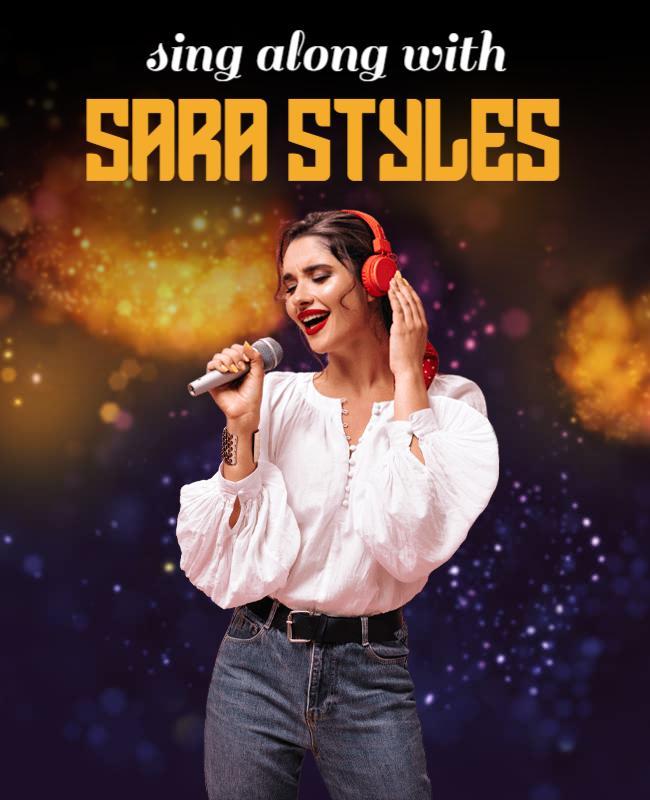 Vibrant Night Music Singing Event Poster Template