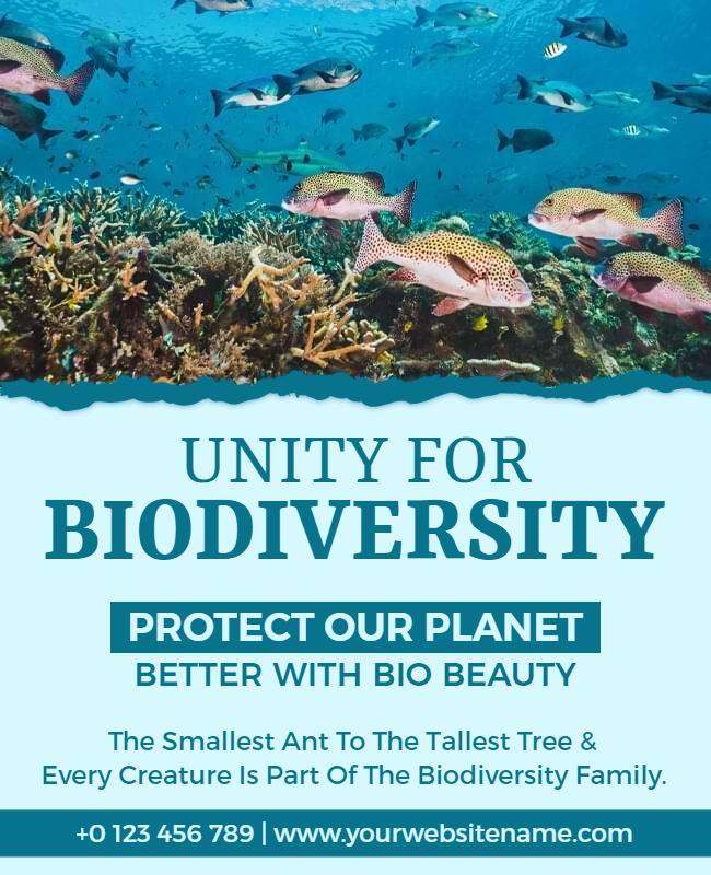 Vibrant Ocean Life Biodiversity Conservation Poster Template