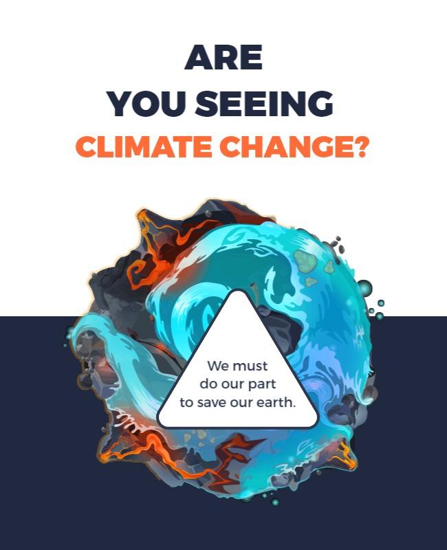 Vibrant Oceanic Climate Awareness and Action Poster Template