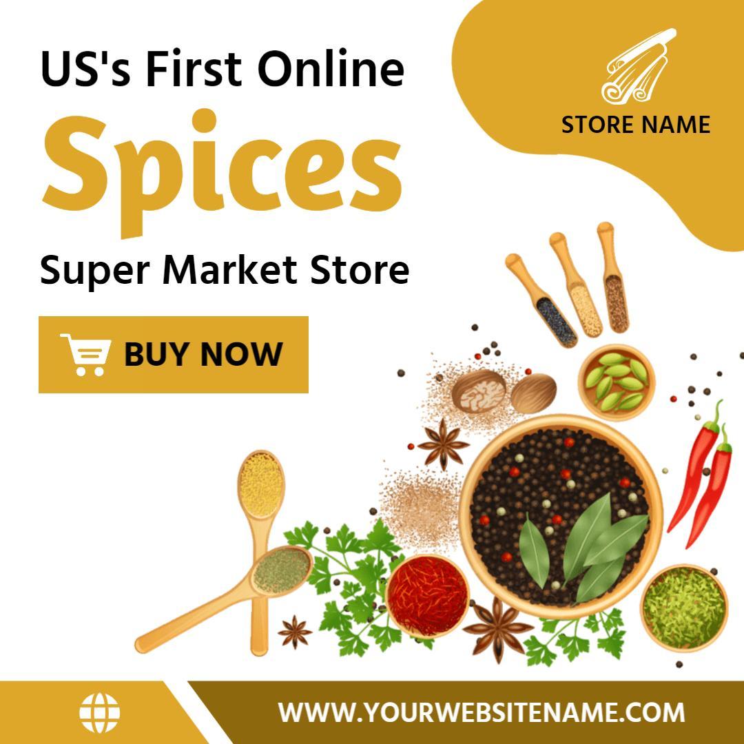 Vibrant Online Spices for Gourmet Cooking Ad Template