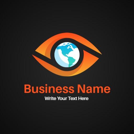 Vibrant Orange and Black Gradient Eye Design Logo Template