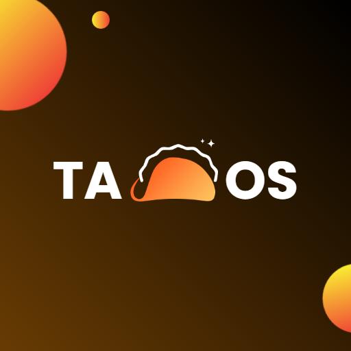 Vibrant Orange and Black Graphic Design Showcasing Tacos Logo Template