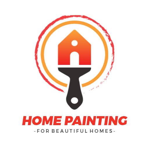 Vibrant Orange and Black Home Painting for Beautiful Homes Logo Template