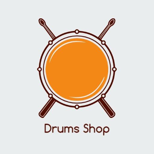 Vibrant Orange and Brown Drum Design for Band Logo Template