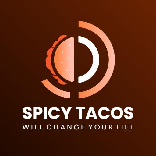 Vibrant Orange and Brown Spicy Tacos Change Your Life Logo Template