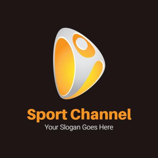 Vibrant Orange and Gray Design for Sport Channel Logo Template