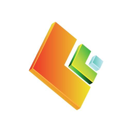Vibrant Orange and Green 3D Design for Creative Projects Logo Template