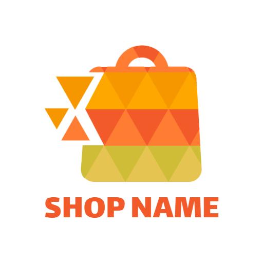 Vibrant Orange and Green Geometric Bag Design Logo Template