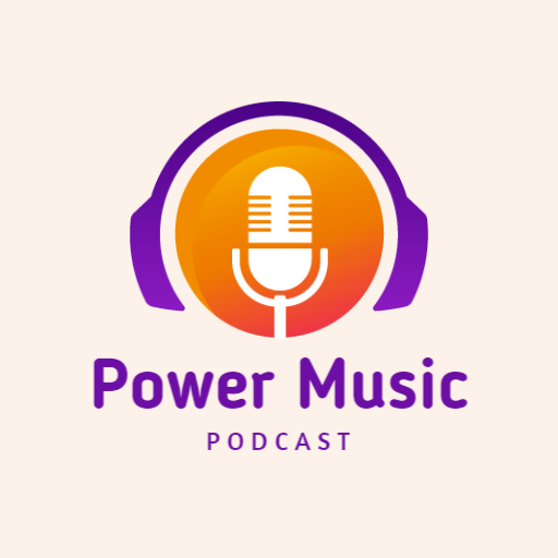 Vibrant Orange and Purple Design for Music Podcast Logo Template