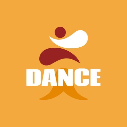 Vibrant Orange and White Dance Movement Celebration Logo Template