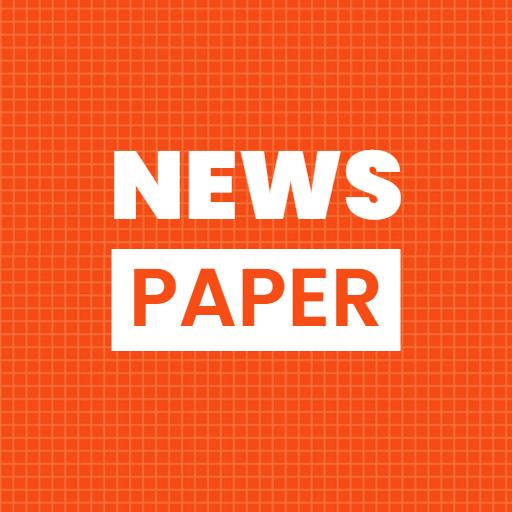 Vibrant Orange Background Showcasing Latest News Newspaper Logo Template