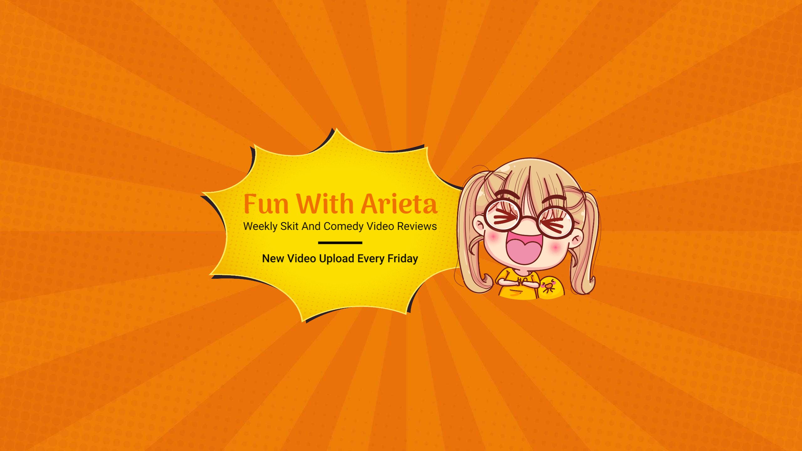 Vibrant Orange Background with Fun YouTube Skit Banner Template