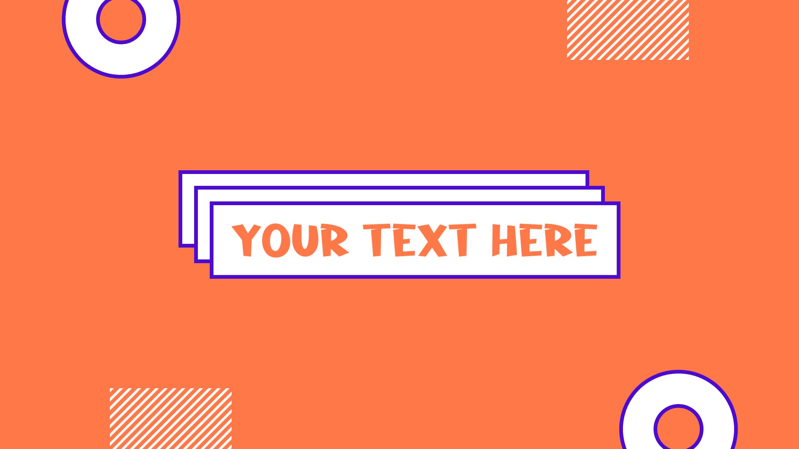 Vibrant Orange Background with Playful Shapes YouTube Banner Template