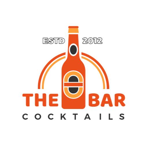 Vibrant Orange Beer Bottle Representing Wine Bar Logo Template