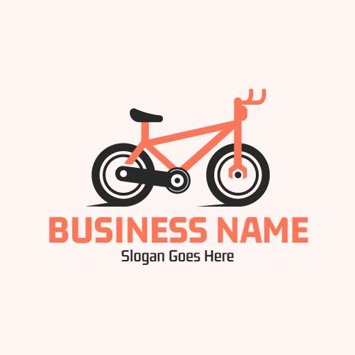 Vibrant Orange Bicycle Design for Adventure and Fun Logo Template
