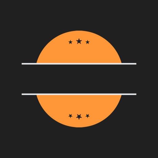 Vibrant Orange Blank Circle Design with Stars and Stripes Logo Template