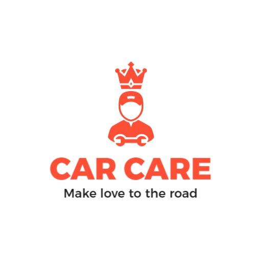 Vibrant Orange Car Mechanic Symbolizing Garage Services Logo Template