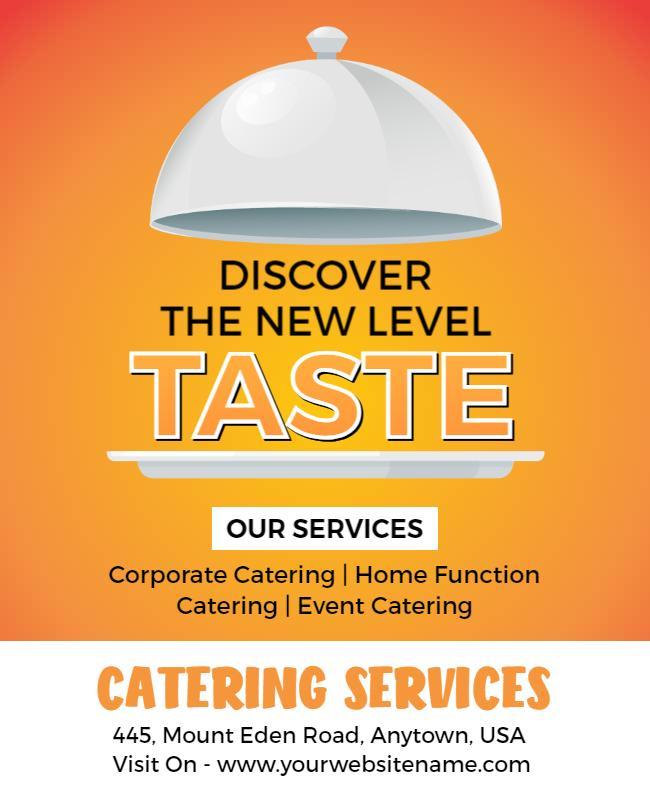 Vibrant Orange Catering Service Promotional Flyer Template