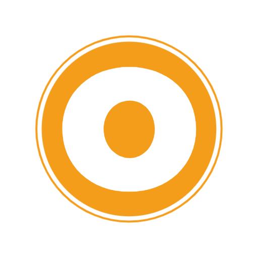 Vibrant Orange Circular Design Featuring Alphabet Elements Logo Template