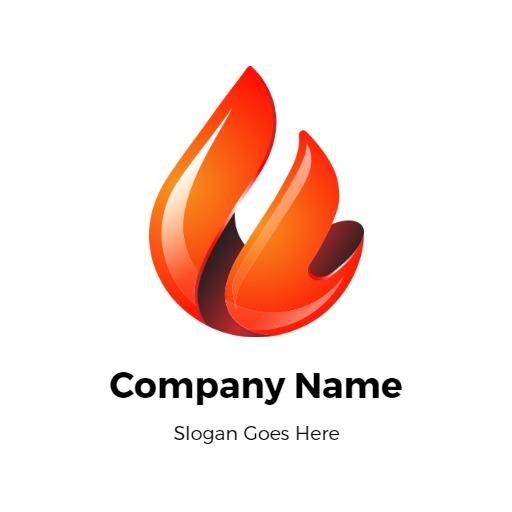 Vibrant Orange Flame Design Symbolizing Fire Safety Logo Template
